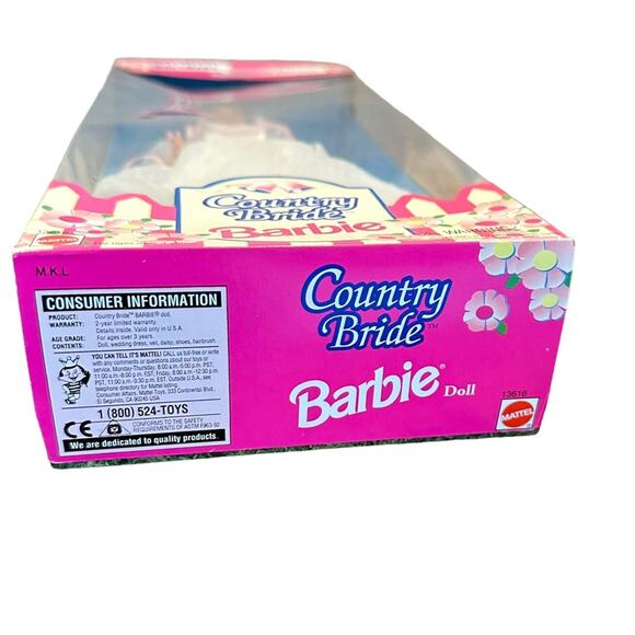 Vintage 1994 Barbie Country Bride Brunette Walmart Special Edition NRFB - Picture 8 of 9